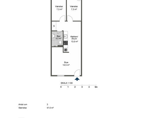 3 værelses lejlighed i Odense C