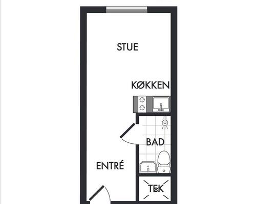 1 værelses lejlighed i Frederiksberg