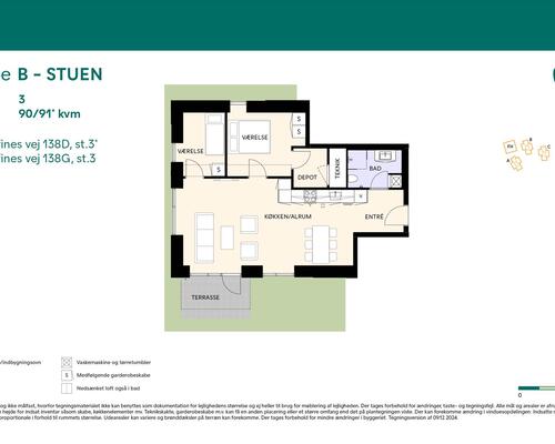 3 værelses lejlighed i Birkerød