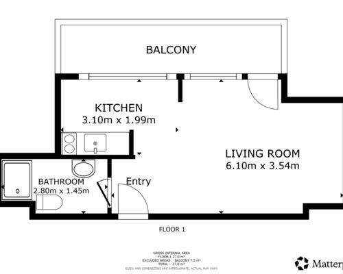 1 værelses lejlighed i Frederiksberg
