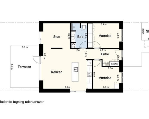 3 værelses hus i Klarup