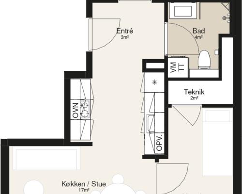 3 værelses lejlighed i Viborg