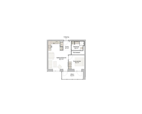 2 værelses lejlighed i Risskov