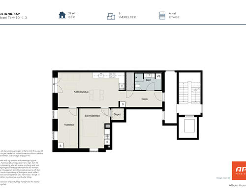 3 værelses lejlighed i Odense C