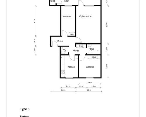 3 værelses lejlighed i Terndrup