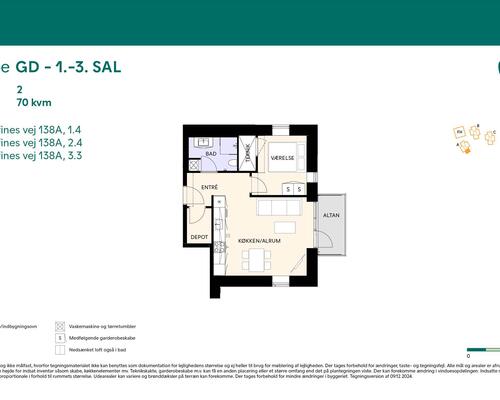 2 værelses lejlighed i Birkerød