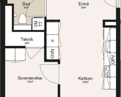 3 værelses lejlighed i Viborg