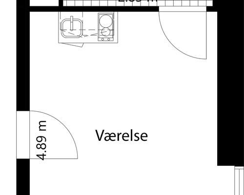 1 værelses lejlighed i Valby