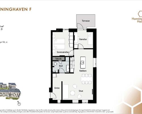 3 værelses lejlighed i Tilst