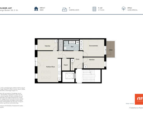 4 værelses lejlighed i Odense C