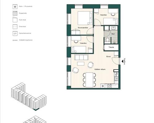 4 værelses lejlighed i København S