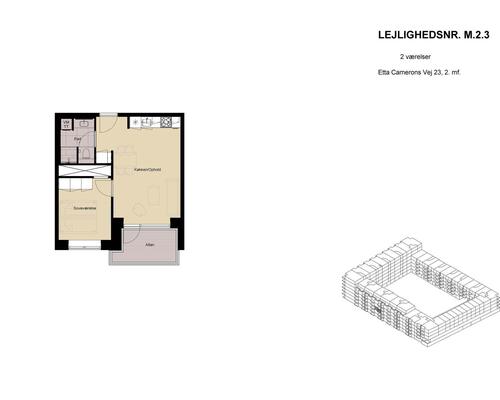 2 værelses lejlighed i København SV