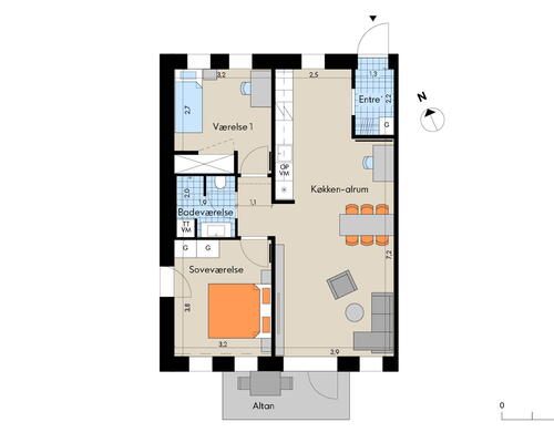 3 værelses lejlighed i Hillerød