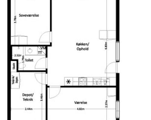 3 værelses lejlighed i Slagelse