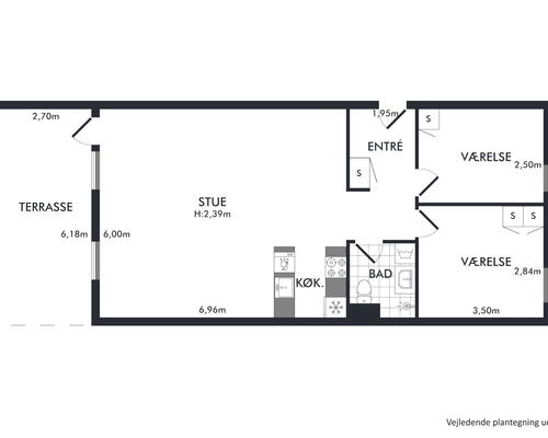 3 værelses lejlighed i Aalborg