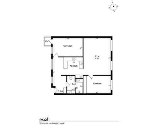 3 værelses renoveret lejlighed på 127 m²