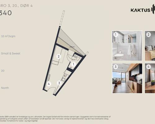 1 værelses lejlighed i København V