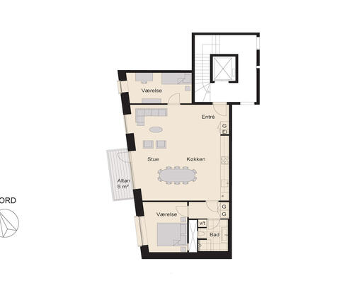 Lækker nyere lejlighed, med altan, på Frederiksberg