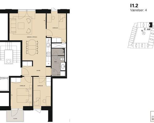 4 værelses lejlighed i København SV