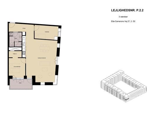 3 værelses lejlighed i København SV