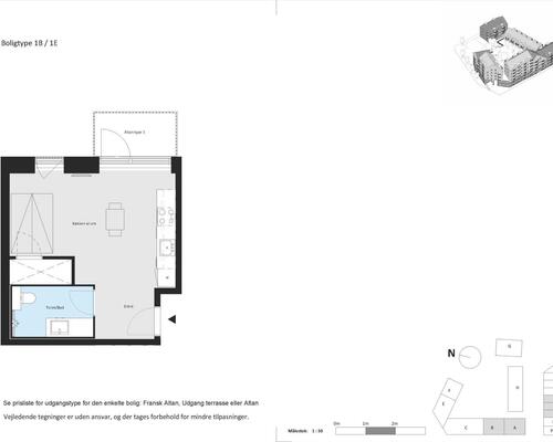 1 værelses lejlighed i Århus N