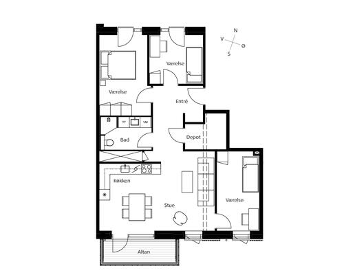 4 værelses lejlighed i Køge