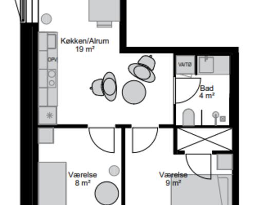 3 værelses lejlighed i Aalborg