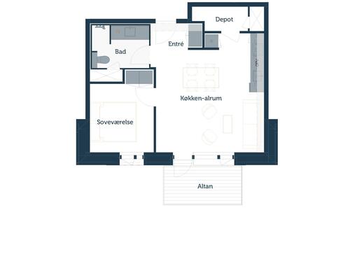 2 værelses lejlighed på Elementfabrikken i Brøndby udlejes