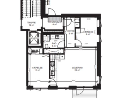 3 værelses lejlighed i København SV