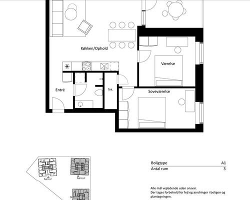 3 værelses lejlighed i Odense V