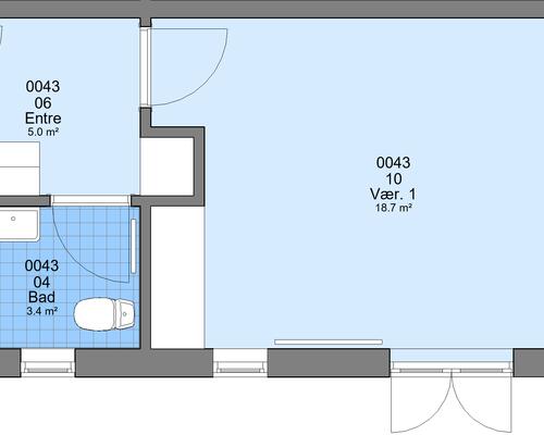 1 værelses lejlighed i Viborg