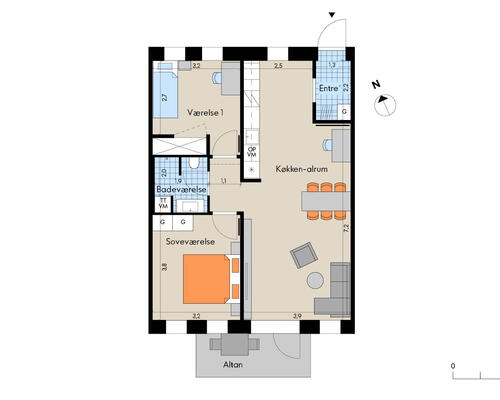 3 værelses lejlighed i Hillerød