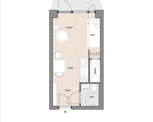 1 værelses lejlighed i Århus N