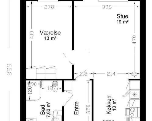 2 værelses lejlighed i Gjerlev J