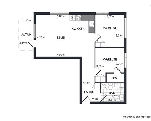 3 værelses lejlighed i Viborg