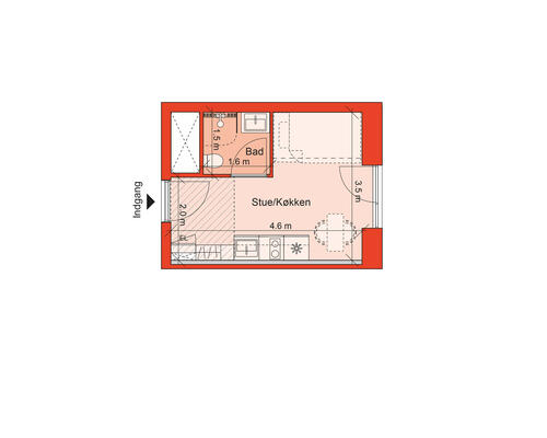 1 værelses lejlighed i Århus C