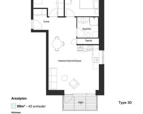 3 værelses lejlighed i Odense C