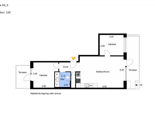 3 værelses lejlighed i København SV