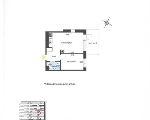 2 værelses lejlighed i Århus C