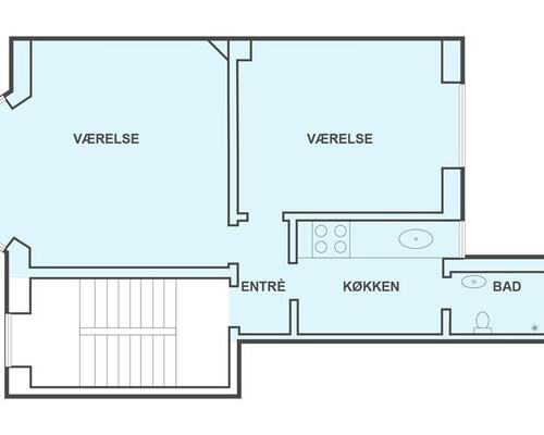 Hyggelig og delevenlig 2 værelses lejlighed