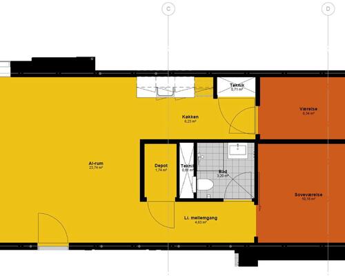 2 værelses lejlighed i Odense C