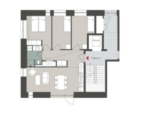 Skøn og lækker 4-værelses lejlighed med terrasse