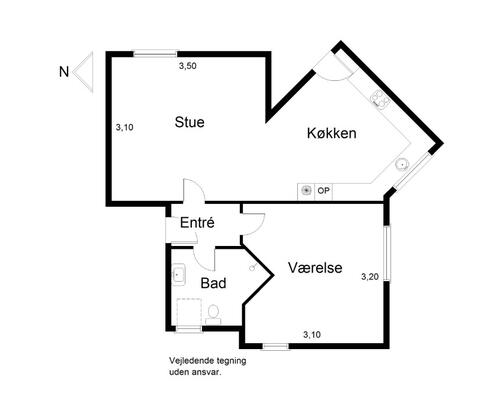 Lys 2-værelses på øverste etage med charmerende detaljer og fælles have – 48 m2