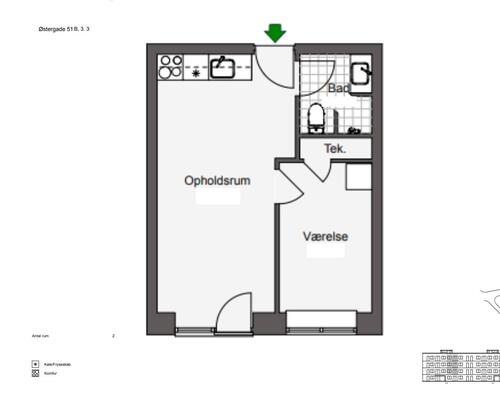 2 værelses lejlighed i Odense C