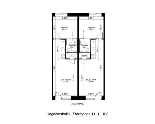 2 værelses lejlighed i Aalborg