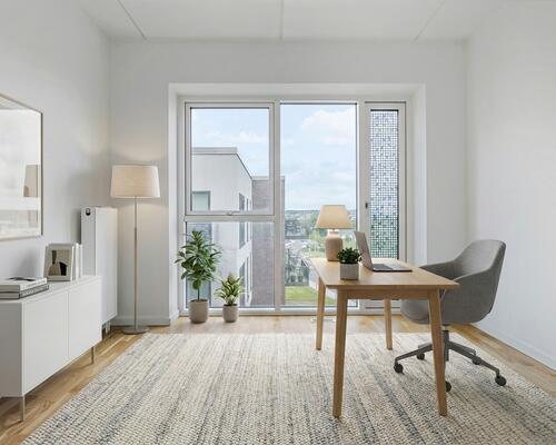 Lys og rummelig 4-værelses med køkkenø