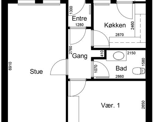 2 værelses hus i Skive