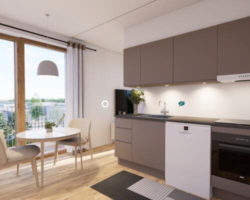 Attraktiv og moderne 1-værelses lejlighed i naturen tæt på byen