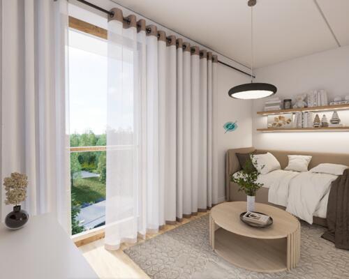 Attraktiv og moderne 1-værelses lejlighed i naturen tæt på byen