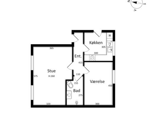 2 værelses lejlighed i Aalborg